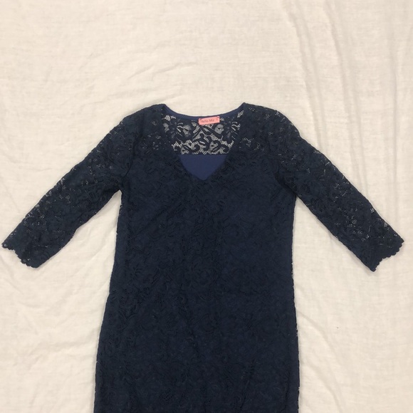 HELLO MIZ Women's Maternity Floral Lace Knee Length Bodycon Dress/ Size: Small - Picture 4 of 10